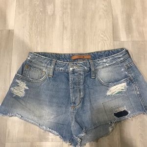 Joe’s Light Blue Distressed Denim Shorts.